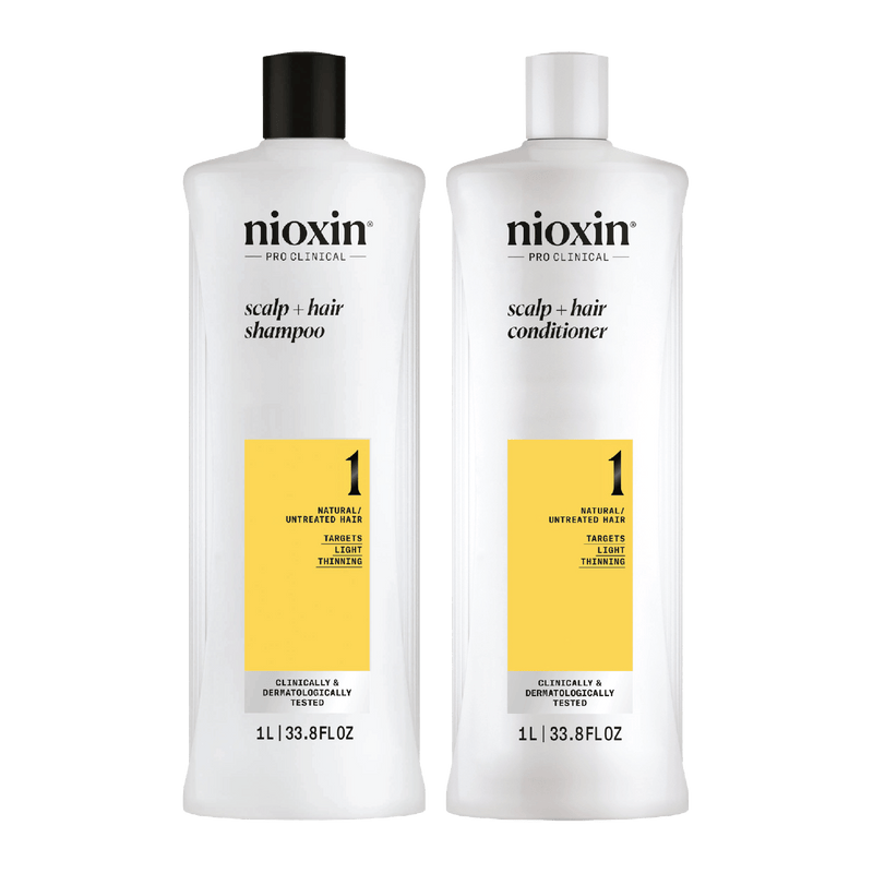 Nioxin System 1 - 1 Litre Duo For Natural Hair With Light Thinning