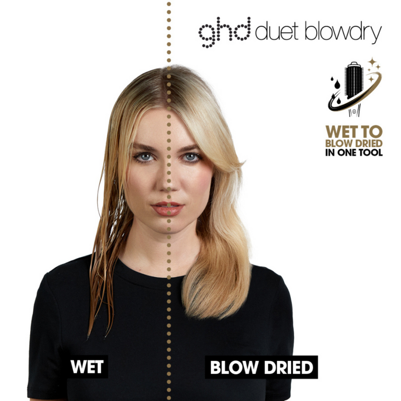 ghd Duet Blowdry Hair Dryer Brush - White