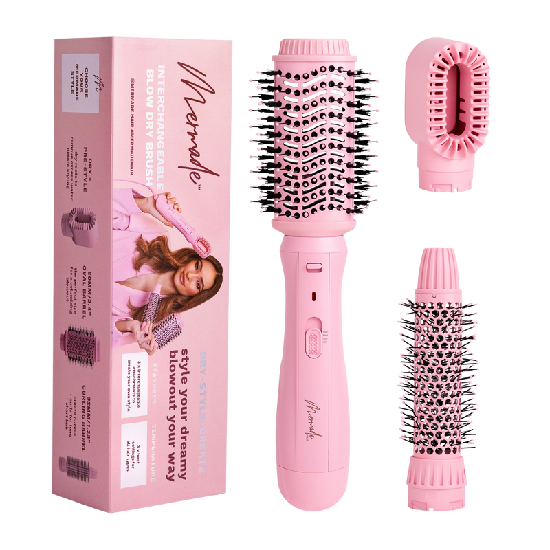 Mermade Interchangeable Blow Dry Brush in Pink