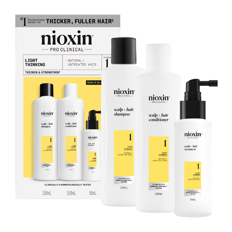 Nioxin Scalp + Hair Thickening System 1 Trial Kit for Natural Hair with Light Thinning