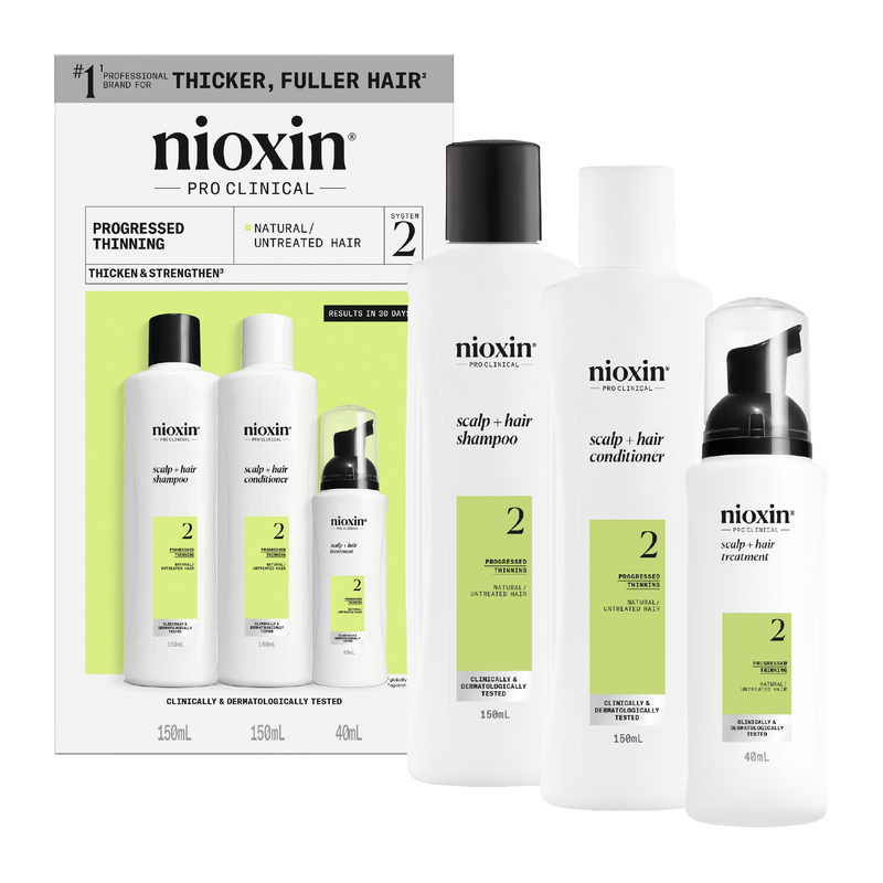 Nioxin Scalp + Hair Thickening System 2 Trial Kit for Natural Hair with Progressed Thinning