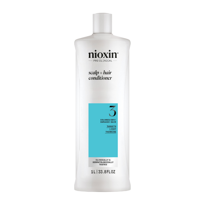 Nioxin System 3 Scalp + Hair Thickening Conditioner for Damaged Hair with Light Thinning 1 Litre