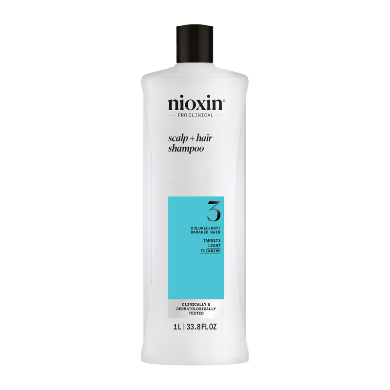 Nioxin System 3 Scalp + Hair Thickening Shampoo For Damaged Hair with Light Thinning 1 Litre