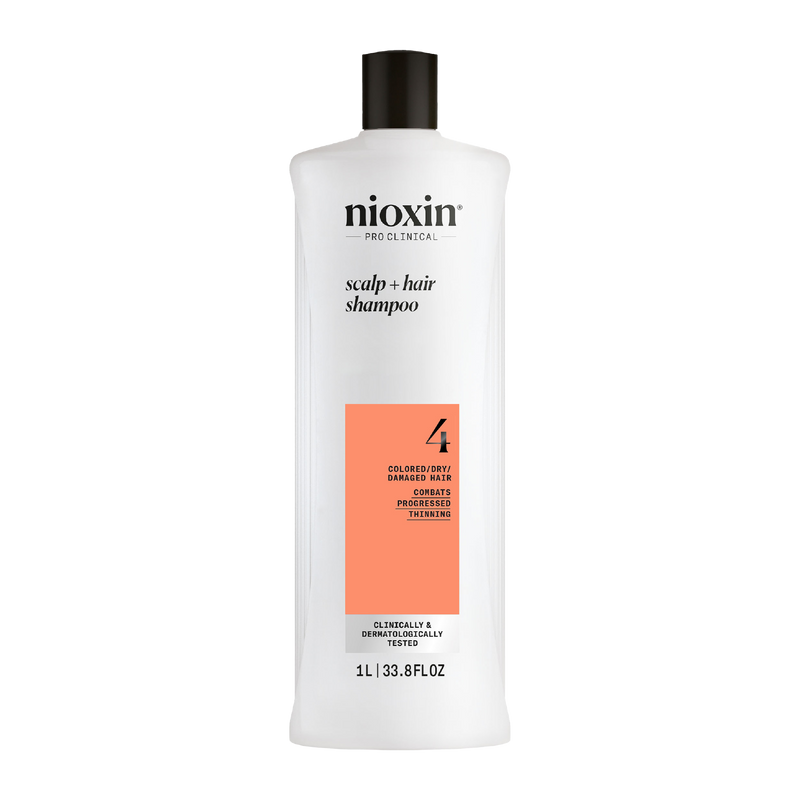 Nioxin System 4 Scalp + Hair Thickening Shampoo For Damaged Hair with Progressed Thinning 1 Litre